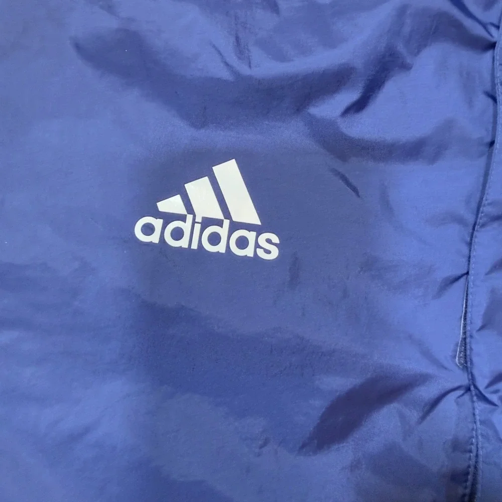 Adidas Windbreaker Jacket Mens XL Navy Blue Good Hooded Mesh Lined V39446‎